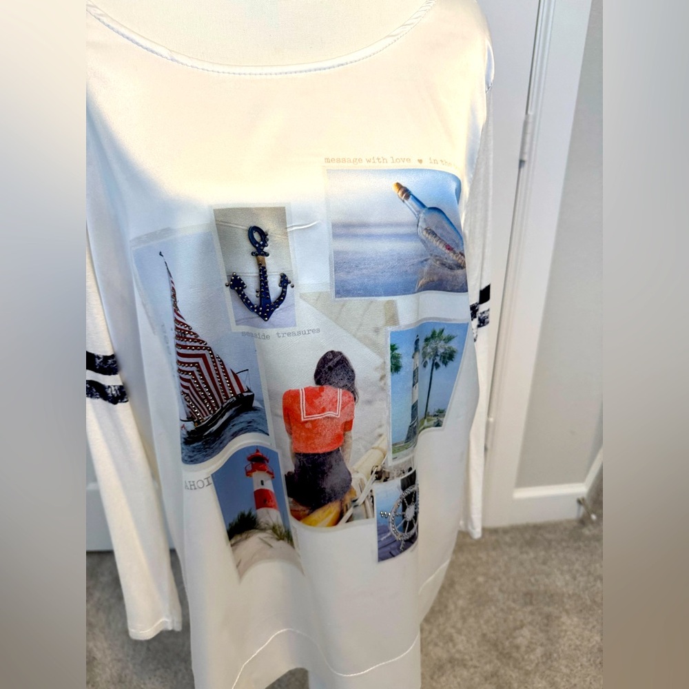 M Made in Italy Nautical Themed Top